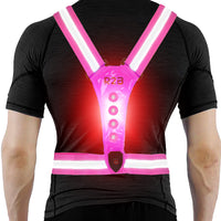 R2B® Hardloopvest met Verlichting aan voor- en achterkant - Roze - Inclusief USB-C kabel - Telefoonhouder sport