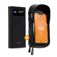 R2B® Robuuste Telefoonhouder Fiets Waterdicht + Powerbank 10.000 mAh - Model Leiden - Telefoonhouder fiets