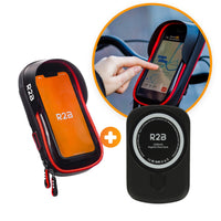 R2B® Telefoonhouder Fiets Waterdicht & Powerbank geschikt voor MagSafe - Model Den Haag - Zwart/Rood - Telefoonhouder