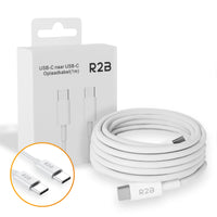 R2B® USB-C naar USB-C Kabel - 1 Meter - Extra stevig - USB-C Oplader - Wit